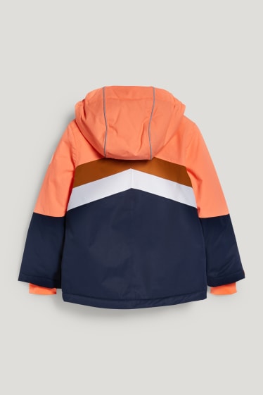 Exkluzivní online - Lyžařská bunda s kapucí - z recyklovaného materiálu - bílá/oranžová