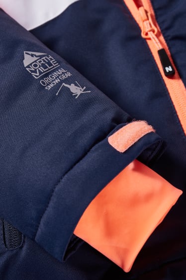 Exkluzivní online - Lyžařská bunda s kapucí - z recyklovaného materiálu - bílá/oranžová
