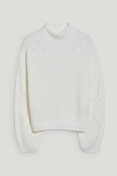 Clockhouse femme - CLOCKHOUSE - pull - matière recyclée - blanc