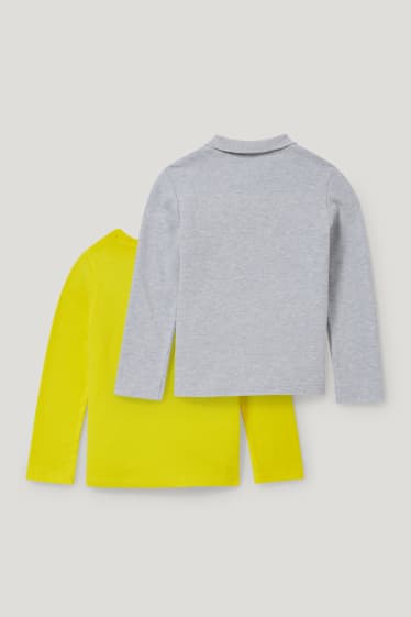 Toddler Boys - Confezione da 2 - Batman - maglia a maniche lunghe e polo - grigio / giallo