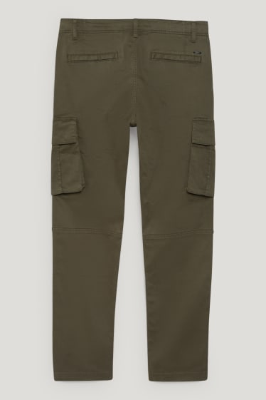 Mężczyźni - Spodnie bojówki - tapered fit - Flex - LYCRA® - ciemnozielony