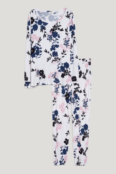 Donna - Pigiama - a fiori - grigio chiaro