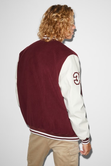 Clockhouse Boys - CLOCKHOUSE - bomber jacket - bordeaux / white