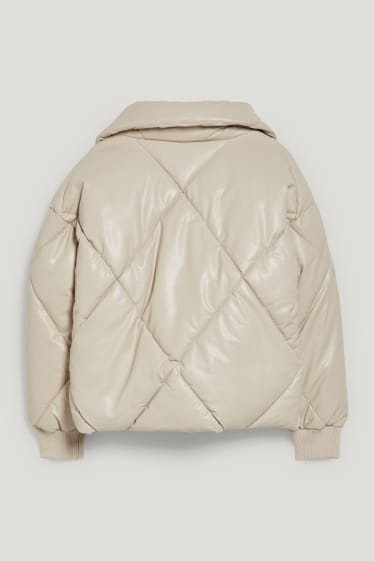 Clockhouse Girls - CLOCKHOUSE - giacca trapuntata - similpelle liscia - beige melange
