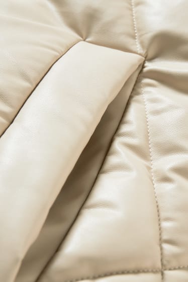 Clockhouse Girls - CLOCKHOUSE - giacca trapuntata - similpelle liscia - beige melange