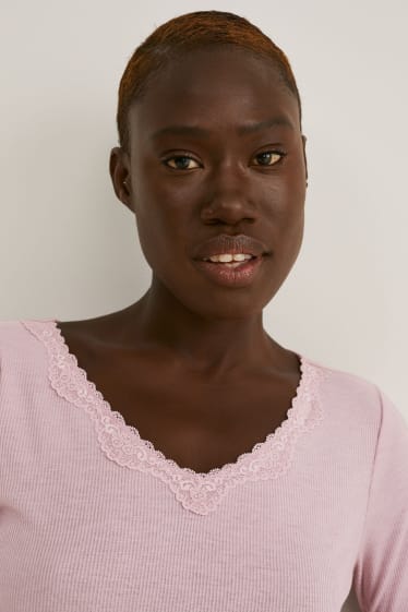 Donna - Maglia pigiama - rosa scuro