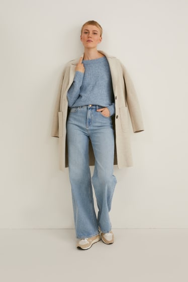 Damen - Pullover - blau-melange
