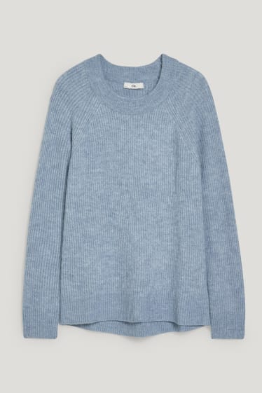 Damen - Pullover - blau-melange