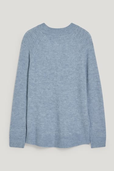 Damen - Pullover - blau-melange