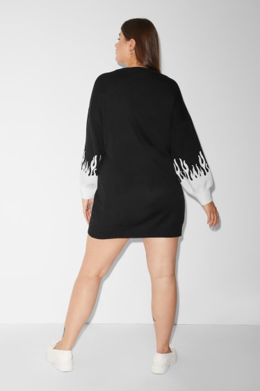 Dámské XL - CLOCKHOUSE - pletené šaty - LENZING™ ECOVERO™ - černá