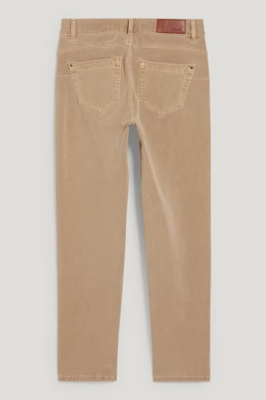 Damen - Hose - Slim Fit - Mid Waist - 4 Way Stretch - taupe
