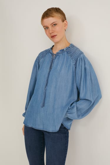 Femei - Bluză din denim - denim-albastru