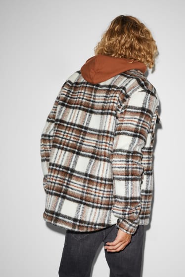 Clockhouse Boys - CLOCKHOUSE - giacca a camicia - quadretti - marrone / bianco crema
