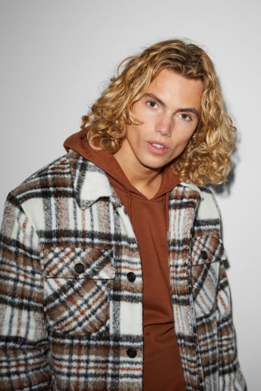 Clockhouse Boys - CLOCKHOUSE - giacca a camicia - quadretti - marrone / bianco crema