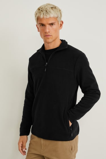 Men - Fleece jumper - recycled - black