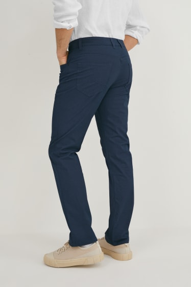 Mężczyźni - Spodnie - straight fit - bawełna bio - LYCRA® - ciemnoniebieski