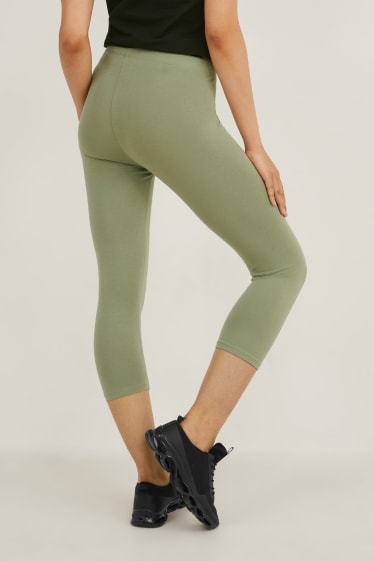 Dames - Set van 2 - capri legging - LYCRA® - groen