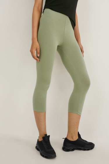 Dames - Set van 2 - capri legging - LYCRA® - groen
