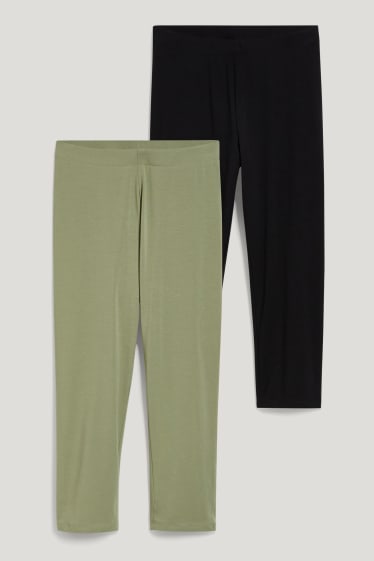 Dames - Set van 2 - capri legging - LYCRA® - groen