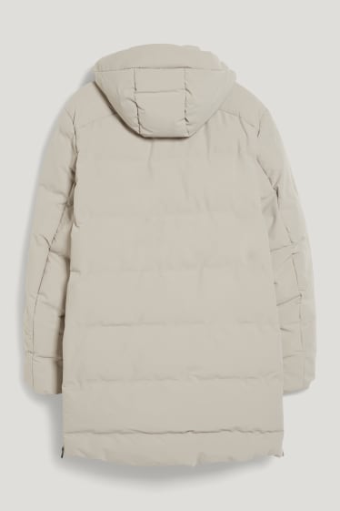 Herren - Steppjacke mit Kapuze - grau