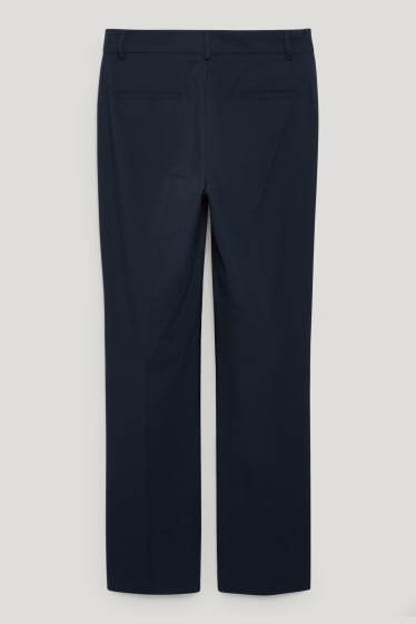 Dámské - Business kalhoty - mid waist - straight fit - tmavomodrá