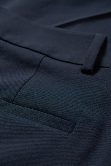 Dámské - Business kalhoty - mid waist - straight fit - tmavomodrá
