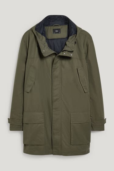 Hommes grandes tailles - Parka à capuche - vert foncé