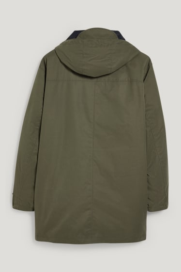 Hommes grandes tailles - Parka à capuche - vert foncé