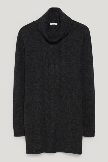 Mujer - Jersey de cuello vuelto - reciclado - antracita