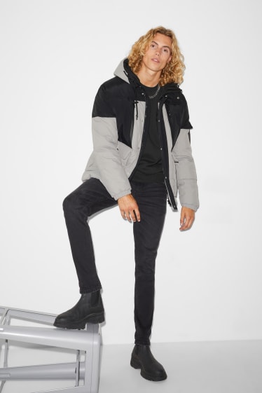 Clockhouse homme - CLOCKHOUSE - doudoune à capuche - noir / gris