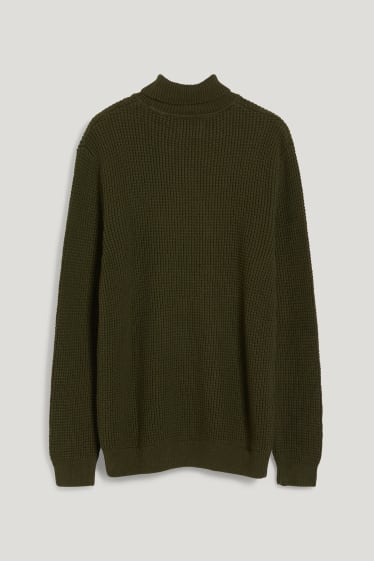 Herren - Rollkragenpullover - khaki