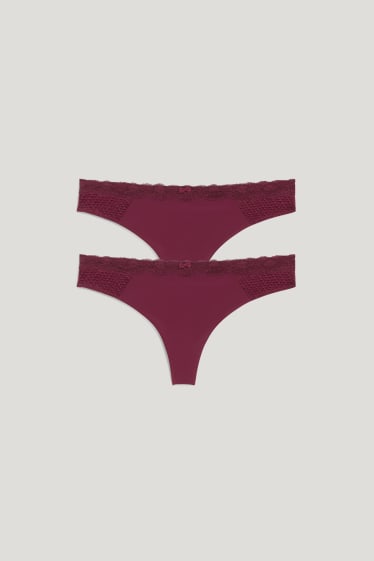 Mujer - Pack de 2 - tangas - LYCRA® - lila