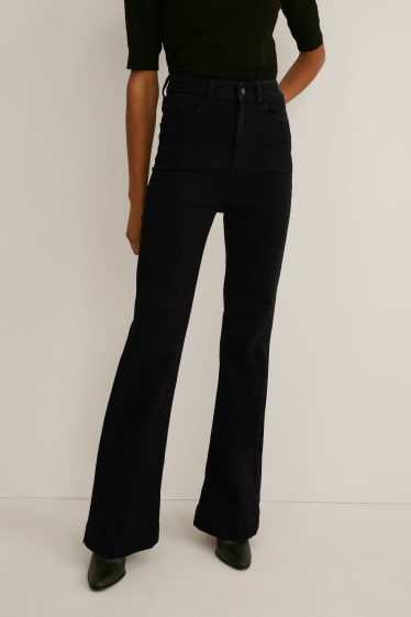 Femei - Flare jeans - talie înaltă - jeans modelatori - LYCRA® - negru
