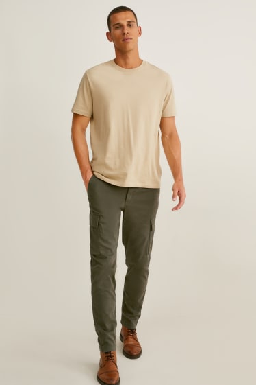 Hommes - Pantalon cargo - tapered fit - Flex - LYCRA® - vert foncé
