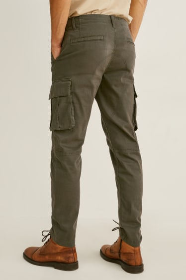 Hommes - Pantalon cargo - tapered fit - Flex - LYCRA® - vert foncé