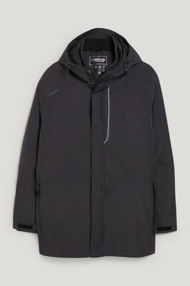 Heren - Parka met capuchon - grijs-mix