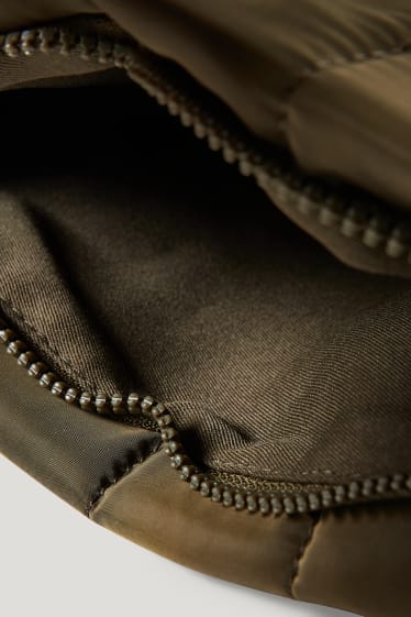 Femmes - Pochette à cosmétiques matelassée - vert foncé