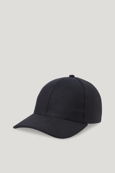 Hommes - Casquette - laine mélangée - bleu foncé
