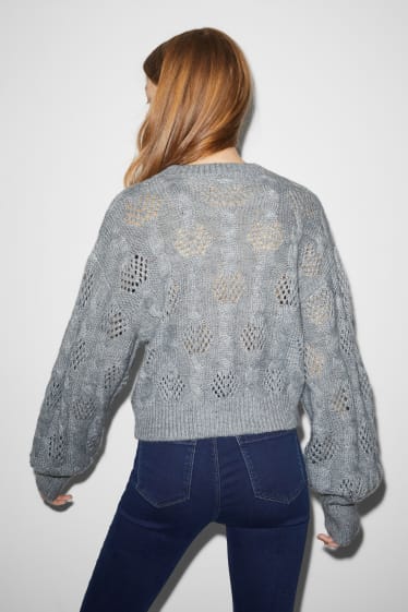 Clockhouse femme - CLOCKHOUSE - pull - motif tressé - gris clair chiné