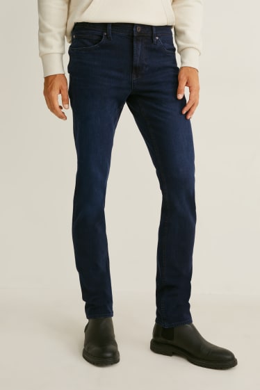 Pánské - Slim jeans - Flex - LYCRA® - z recyklovaného materiálu - džíny - tmavomodré