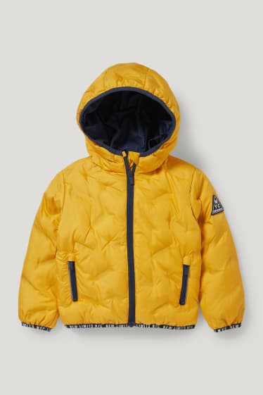 Toddler Boys - Quilted jacket with hood - yellow