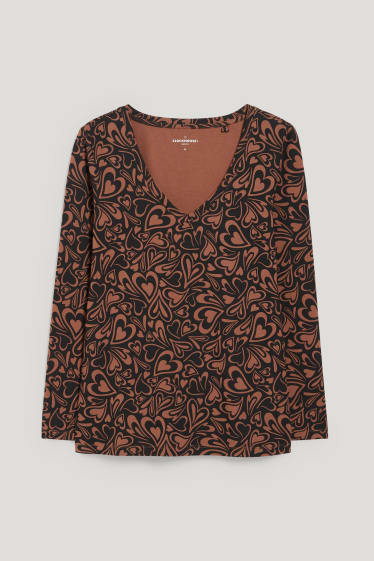 Clockhouse Girls - CLOCKHOUSE - Recover™ - maglia a maniche lunghe - fantasia - marrone