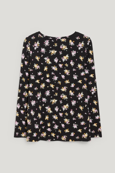 Clockhouse Girls - CLOCKHOUSE - Recover™ - maglia a maniche lunghe - a fiori - nero