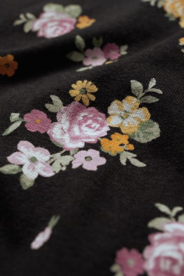 Clockhouse Girls - CLOCKHOUSE - Recover™ - maglia a maniche lunghe - a fiori - nero