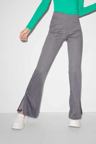Clockhouse Girls - CLOCKHOUSE - Jersey-Hose - gestreift - grau-melange