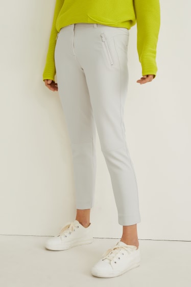Dames - Pantalon - mid waist - slim fit - crème wit