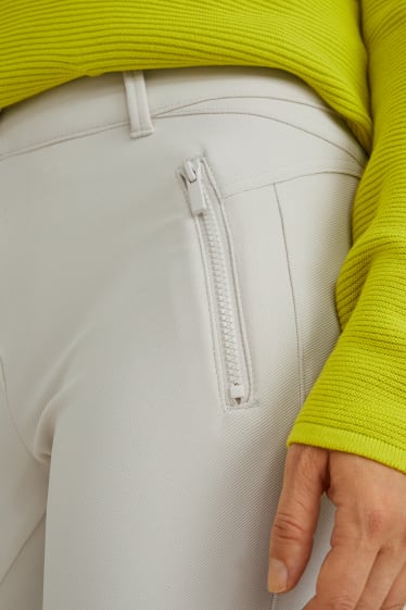 Dames - Pantalon - mid waist - slim fit - crème wit