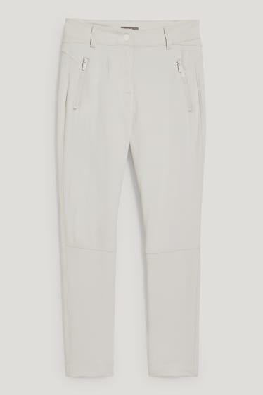 Mujer - Pantalón de tela - mid waist - slim fit - blanco roto