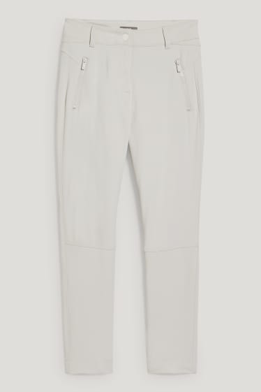 Dames - Pantalon - mid waist - slim fit - crème wit
