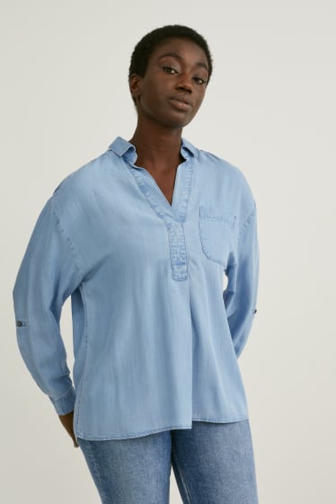 Femei - Bluză din denim - denim-albastru deschis